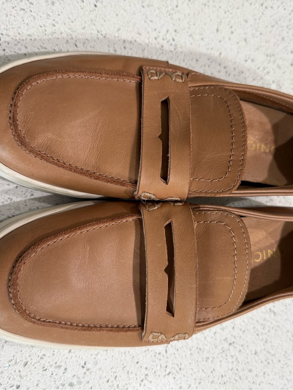 Vionic Brown Leather Slip-On Penny Loafers - Picture 2 of 8